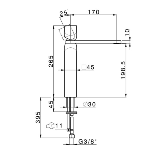 Смеситель для раковины Cisal Hi-Rise RI00354421