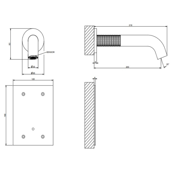 Смеситель для раковины Gessi 316 54215#239 матовая сталь
