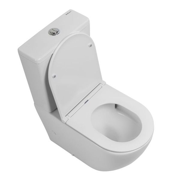 Унитаз-компакт безободковый со смывом TORNADO BelBagno SFERA-TOR BB2141CP-TOR с сиденьем BB870SC