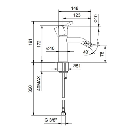 Смеситель для биде Fantini Nostromo 50 13 E808WF черный