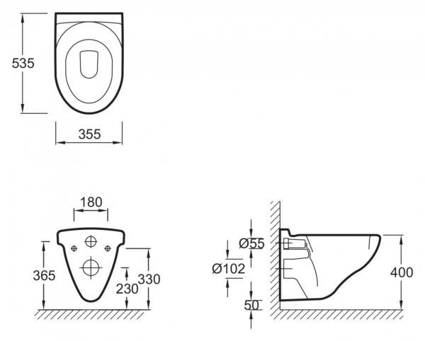 Подвесной унитаз Jacob Delafon Patio E1755-00 без крышки