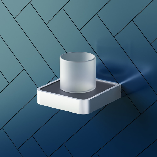 Стакан с настенным держателем Damixa Jupiter DA7734300 черный