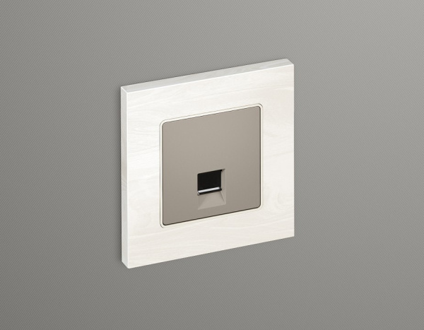 Розетка Ethernet RJ-45 и со шторками, без рамки Ambrella Volt ALFA MA372005