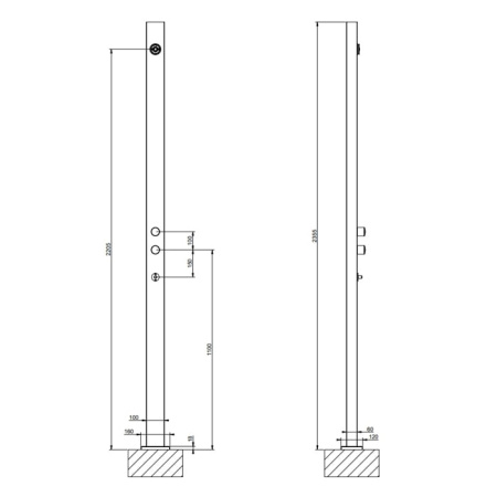 Душевая стойка Gessi Outdoor 63207#299 черный матовый