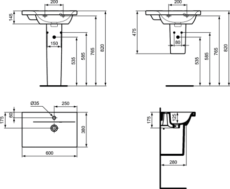 Раковина Ideal Standard Connect Space E136501