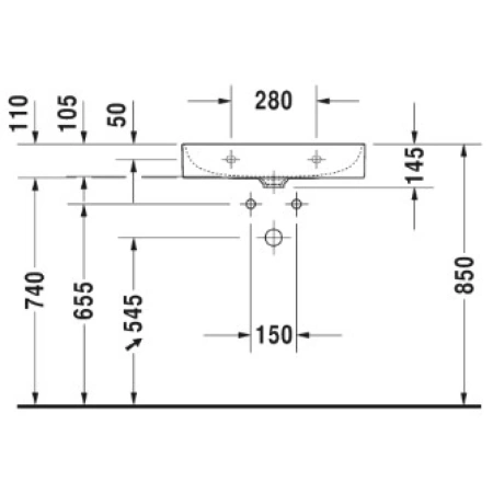 Раковина 60x47 см Duravit DuraSquare 2353600041