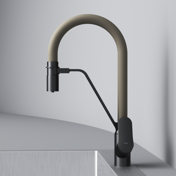 Смеситель для кухни AM.PM Like F8007826 черный матовый/бежевый