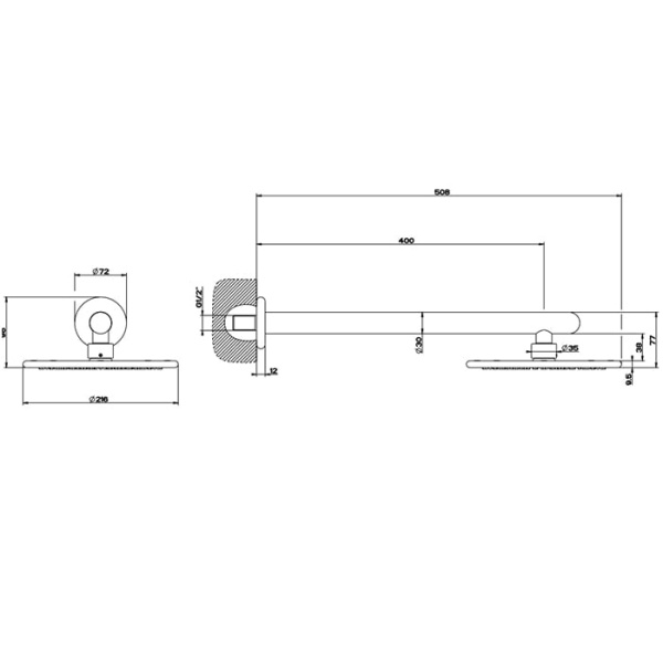 Верхний душ Gessi Goccia 33755#279 белый матовый