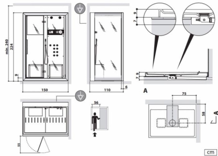 Душевая кабина Jacuzzi Frame 9448-272A