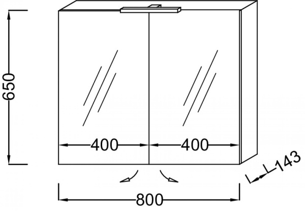 Зеркальный шкаф 80 см Jacob Delafon EB1364-E16 ореховое дерево