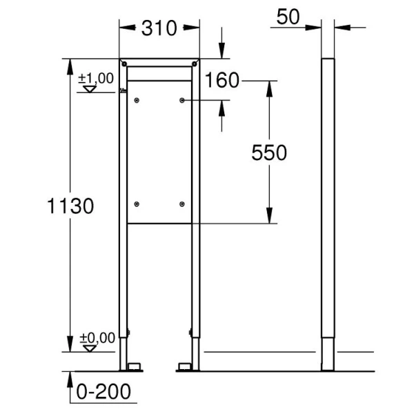Монтажный элемент 1130 мм Grohe Rapid SL 38559001