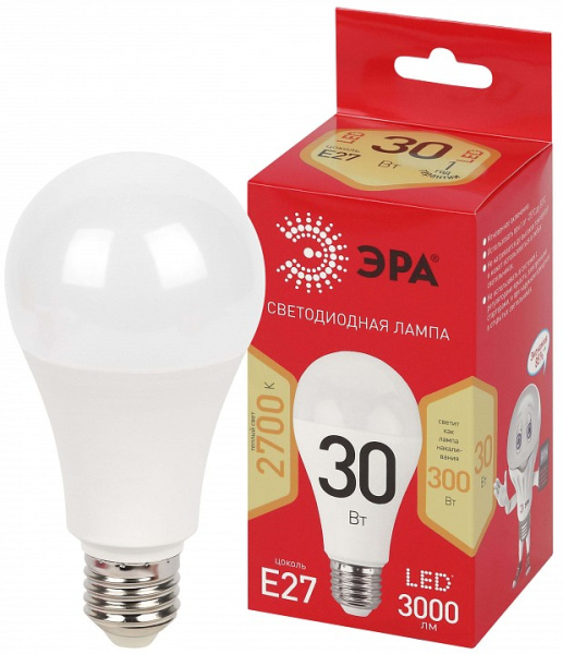 Лампа светодиодная Эра  E27 30Вт 2700K LED A70-30W-827-E27 R