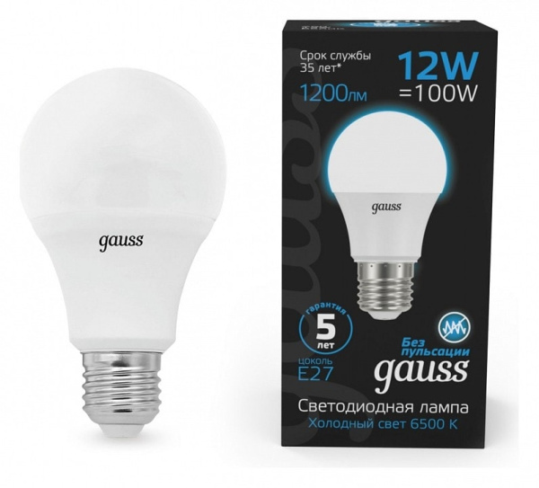 Лампа светодиодная Gauss E27 12Вт 6500K 102502312