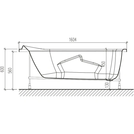 Акриловая ванна 160,4x75,4 см Eurolux Ontario E1016075027