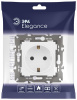 Розетка с заземлением и со шторкой, без рамки Эра Эра Elegance 14-2102-01