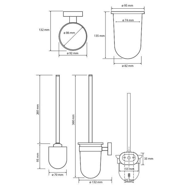 Туалетный ершик Bemeta Oval 118413011