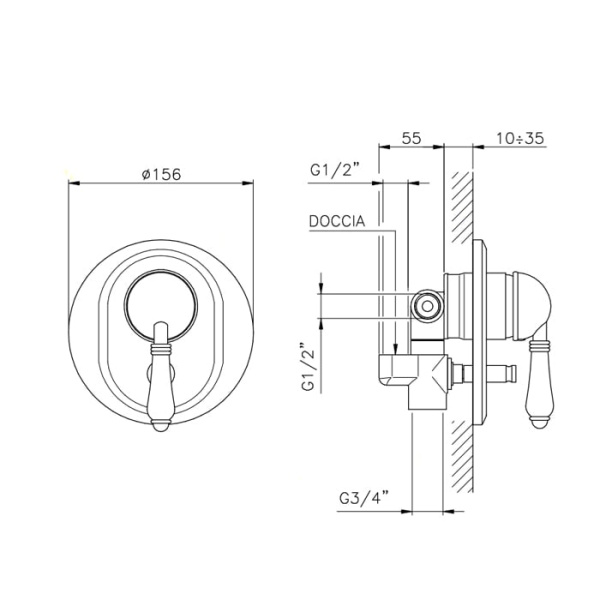 Смеситель для душа Nicolazzi El Capitan 3460GF75 золото