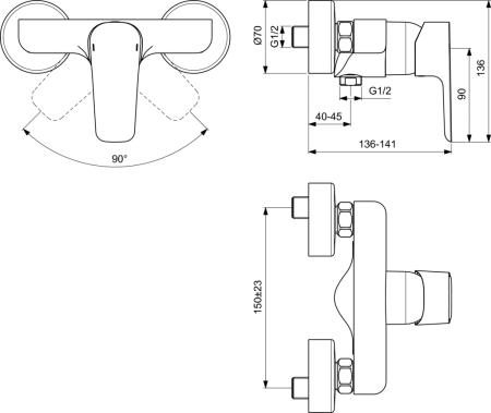 Смеситель для душа Ideal Standard Ceraplan III B0716AA