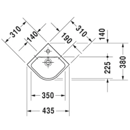 Раковина 43,5x38 см Duravit ME by Starck 0722430000