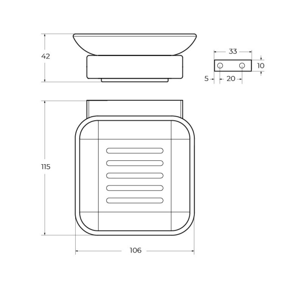 Мыльница подвесная Cezares Slider SLIDER-SODS-GM оружейная сталь