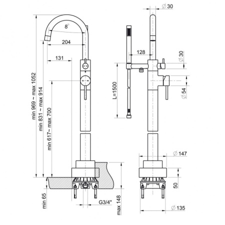 Смеситель для ванны Paini Cox 78PJ136LM золото матовое