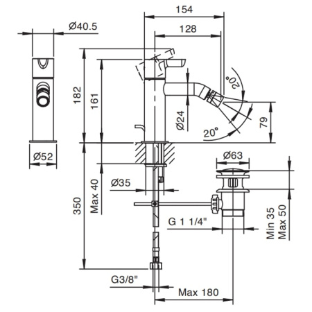 Смеситель для биде Fantini Icona Classic 53 02 R408F