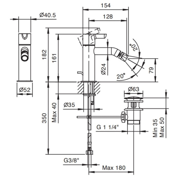 Смеситель для биде Fantini Icona Classic 53 02 R408F