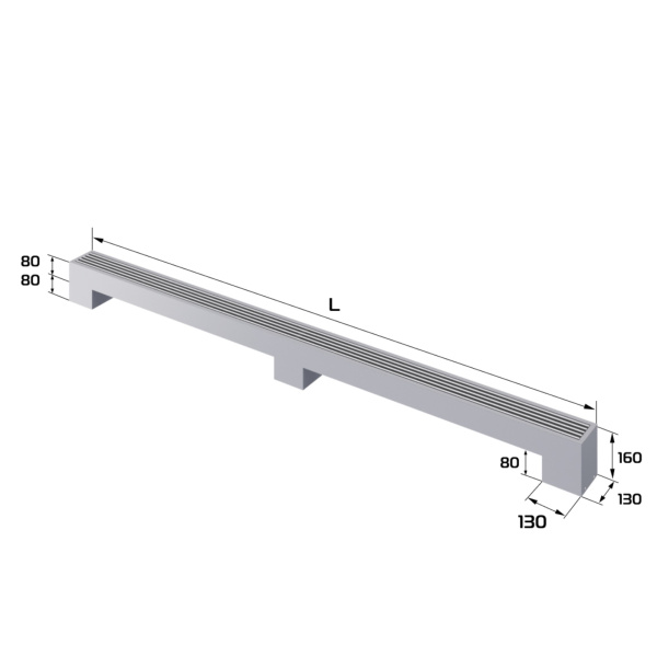 Конвектор напольный Royal Thermo STEP-80/130/2700-1-N-SS-LG-NA
