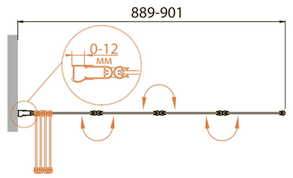 Шторка на ванну Cezares Relax 100 RELAX-V-4-100/140-C-Bi белый