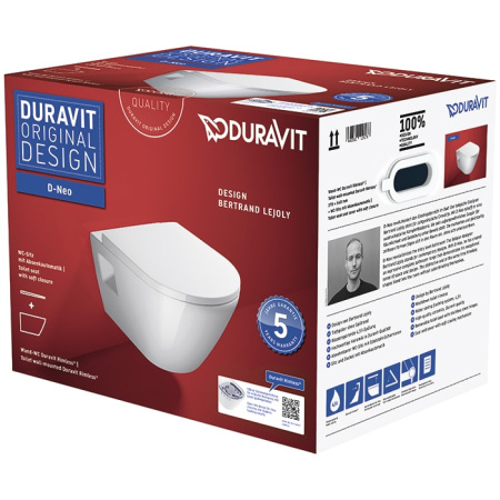 Подвесной унитаз Duravit D-Neo 45780900A1 с крышкой-сиденьем