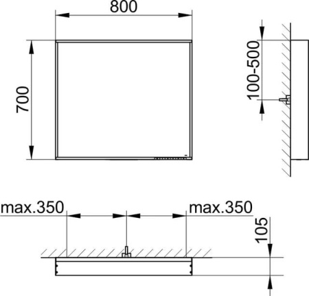 Зеркало Keuco Plan 80 33097302500