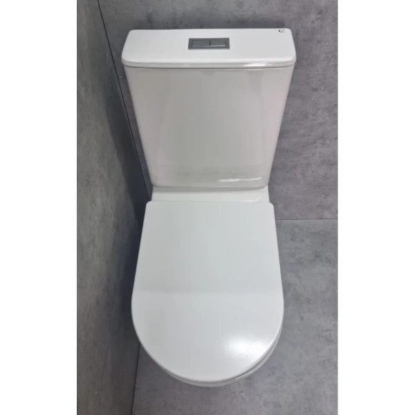 Унитаз-компакт CeramaLux TR2178-1 безободковый, торнадо, с сиденьем микролифт, белый