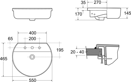 Раковина Ideal Standard Connect 55 (E792301)