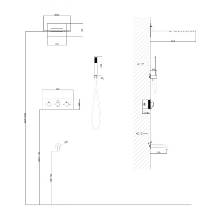 Душевой комплект Abber Wasser Kreis AF8150B черный матовый
