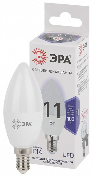 Лампа светодиодная Эра Стандарт E14 11Вт 6000K LED B35-11W-860-E14