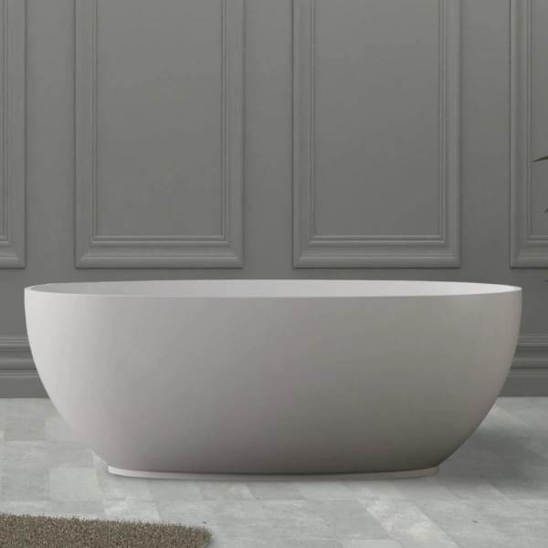 Ванна из литьевого мрамора Abber Stein AS9641-1.7 170x78 см, отдельностоящая, белый матовый