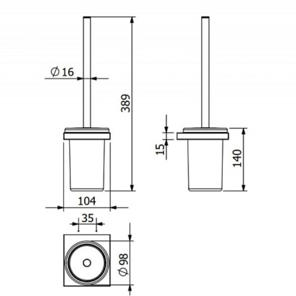 Туалетный ершик Kludi Vela C 3197453 белый матовый