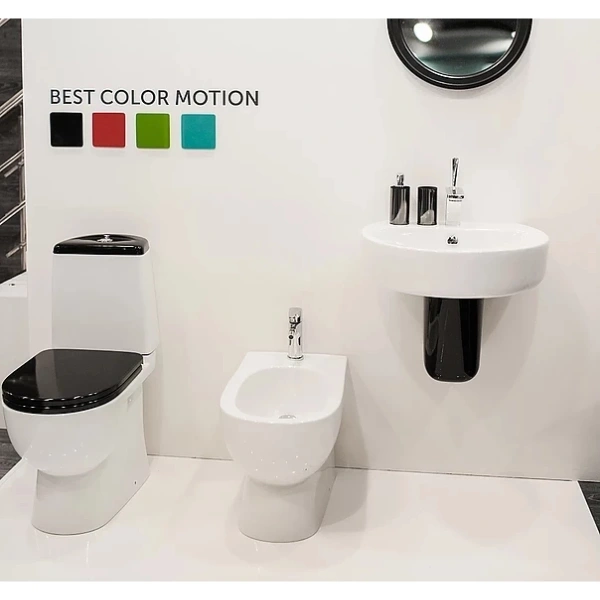 Унитаз-компакт с сиденьем микролифт Sanita Luxe Best Color Motion WC.CC/Best/2-DM/BLK.G/S1