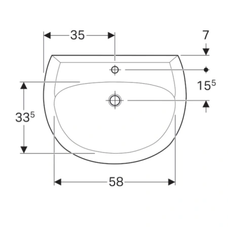 Раковина 70x53 см Geberit Renova 223070000