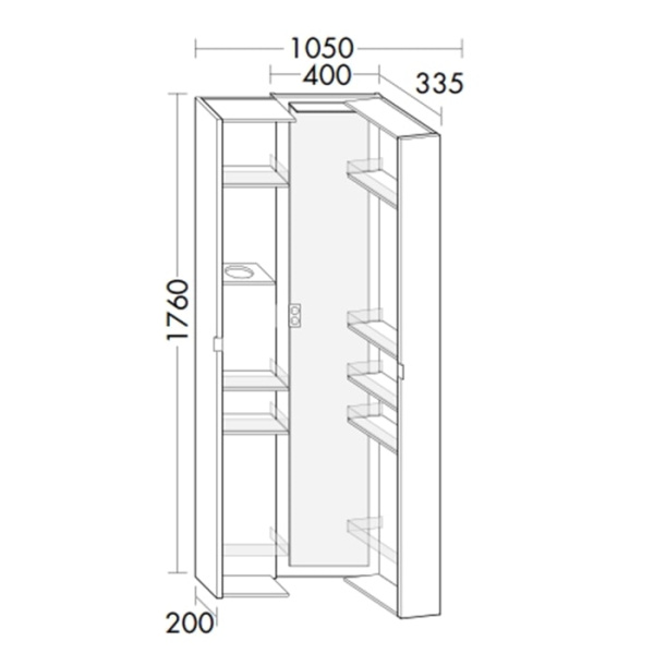 Пенал Burgbad Sys30 105 HSHD040464 белый глянцевый