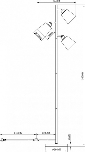 Торшер Moderli Floor V3051-3F
