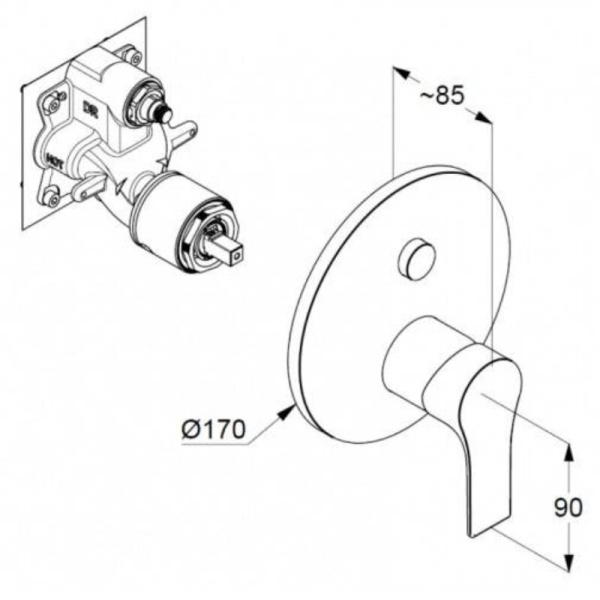 Смеситель для ванны и душа Kludi Zenta SL 486590565