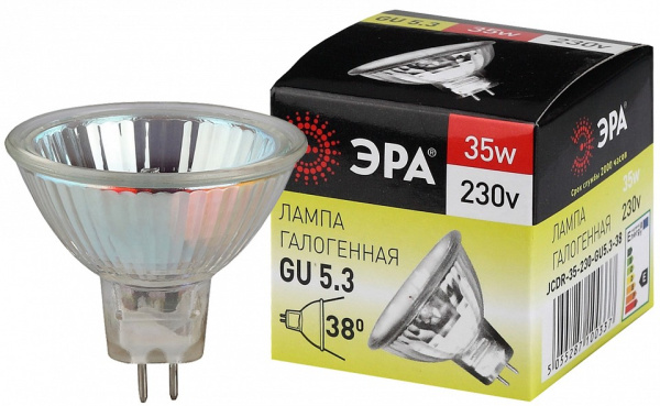 Лампа галогеновая Эра  GU5.3 35Вт 3000K GU5.3-JCDR (MR16) -35W-230V-CL