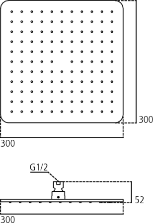 Верхний душ Ideal Standard Idealrain Cube B0025AA