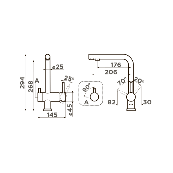 Смеситель для кухни Omoikiri Nagano 4011.8028 нержавеющая сталь