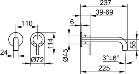 Смеситель для раковины Keuco Plan Blue 53916371201 черный матовый