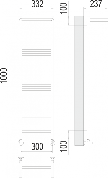 Аврора с/п П20 300х1000 Полотенцесушитель TERMINUS
