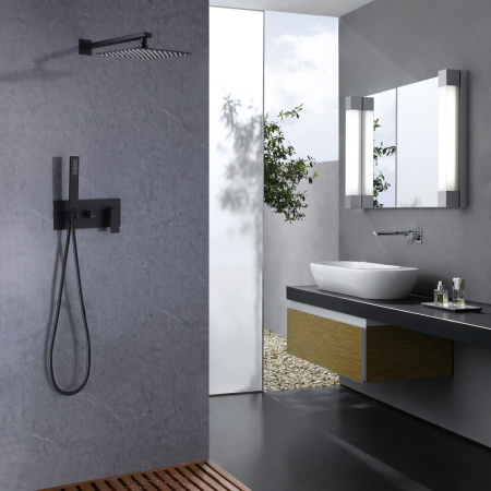 Душевой комплект Abber Daheim AF8218B черный матовый