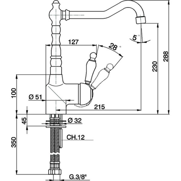 Смеситель для кухни Cisal EM00253027 бронза