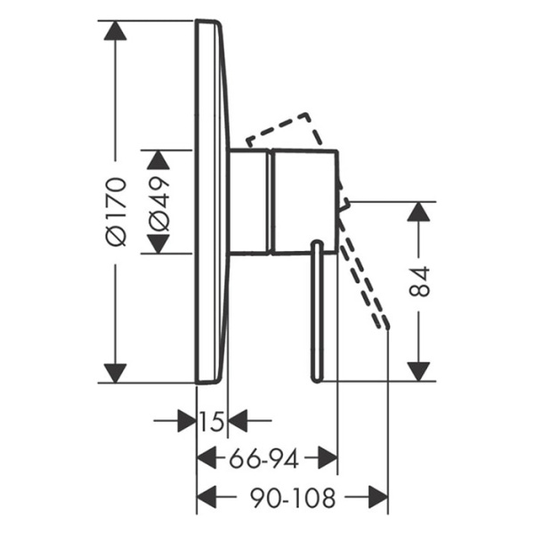 Смеситель для душа Axor Uno 38626000